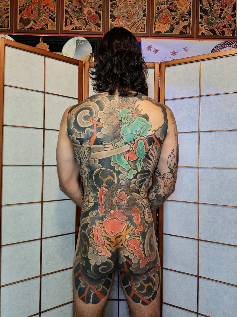 Backpiece com Raijin e Fujin