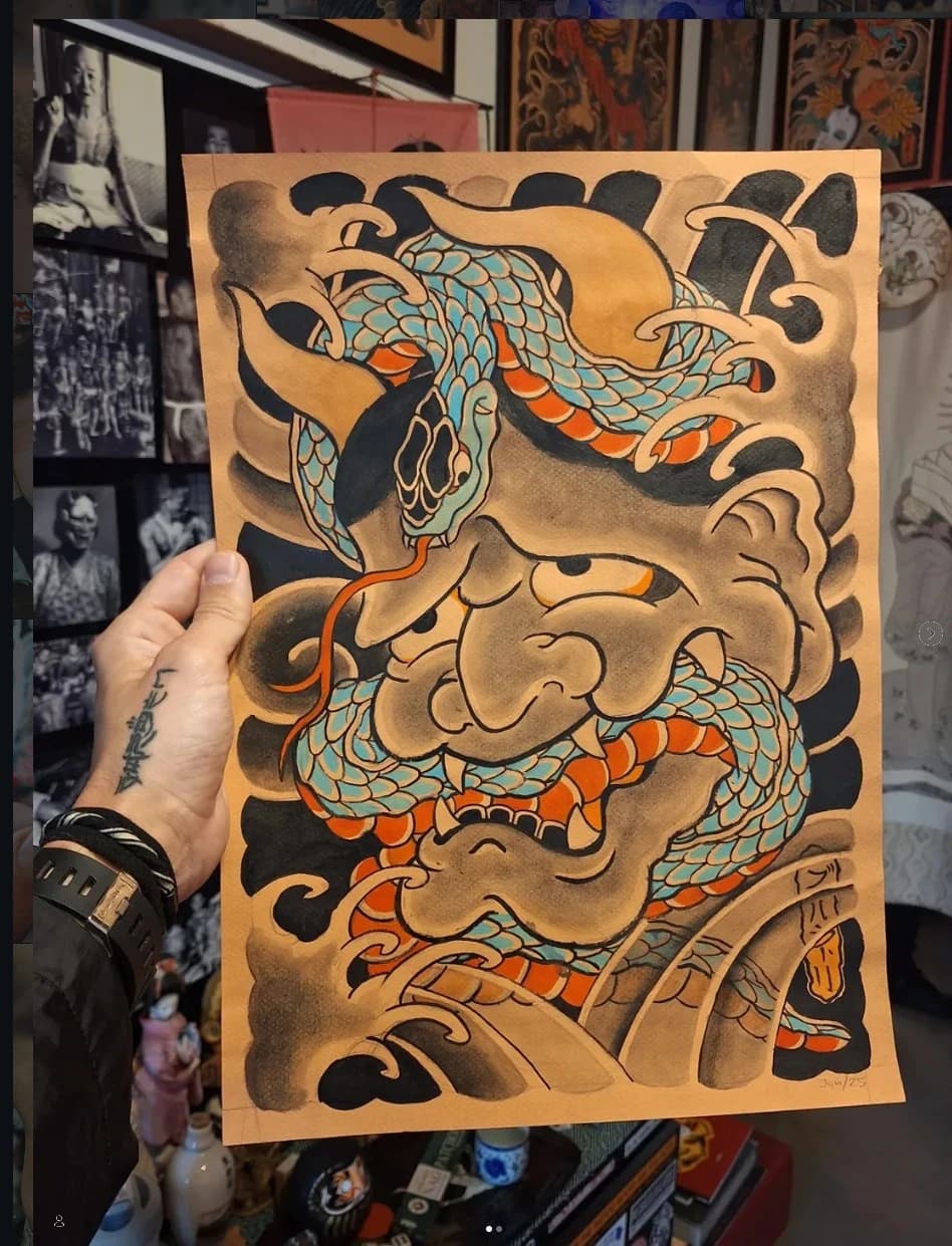 Desenho tradicional feito à mão por Felipe Brunelli