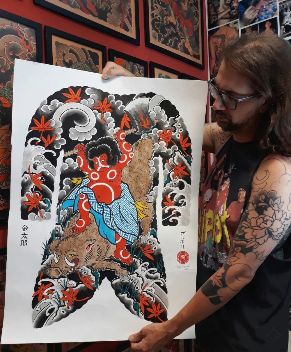 Desenho tradicional feito à mão por Felipe Brunelli